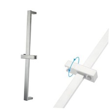Square Shower Slide Bar 25 Inch with Height Adjustable Handheld Shower Holder,