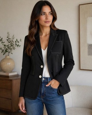 Beatrice B. -Made in Italy- Premium Italian Craftsmanship, Elegant Blazer- Med