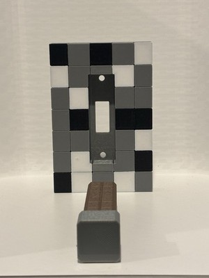 Minecraft Style Lever Light Switch Plate Cover Pixel Gamer Room Wall Decor