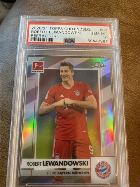 2021 Topps Chrome Bundesliga Robert Lewandowski Refractor PSA 10