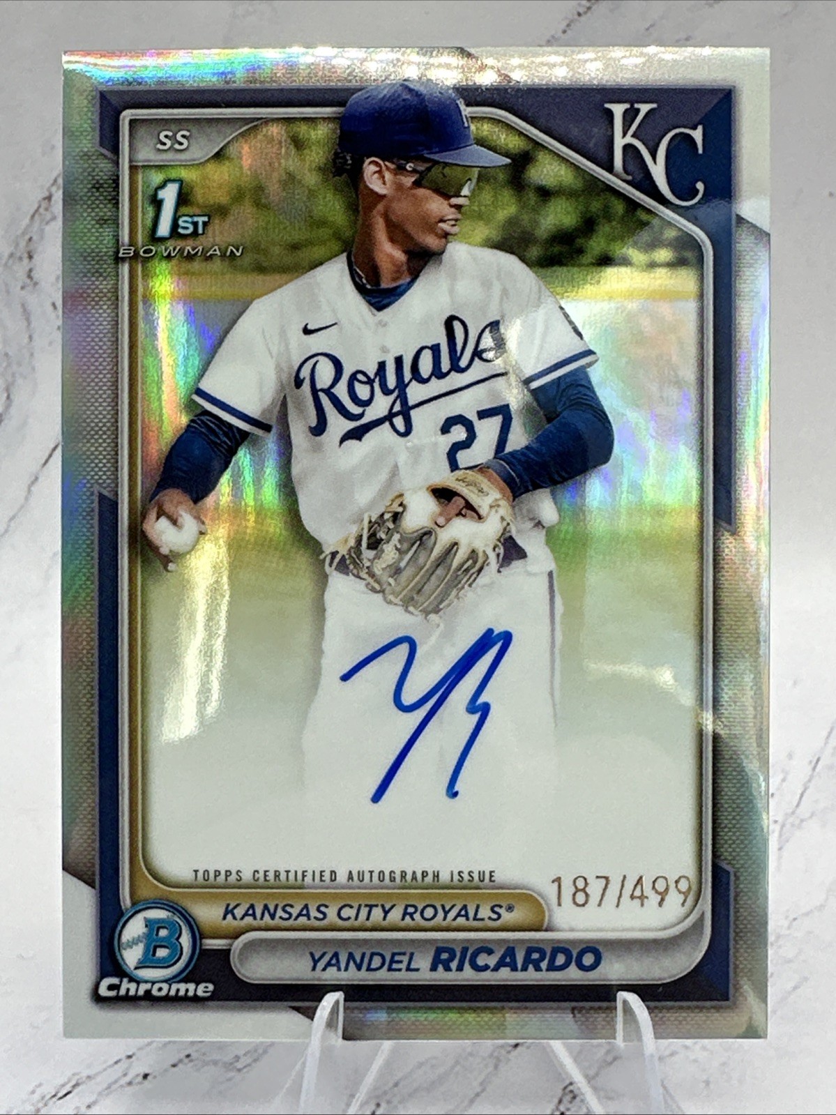 2024 Bowman Chrome YANDEL RICARDO 1st Rookie Auto Refractor /499 #CPA-YR1
