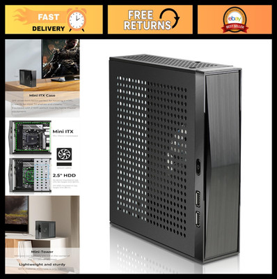 Compact Mini ITX Case - SFF Small Form Factor Tower for HTPC & Gaming, Vented Pa