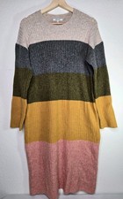 Madewell Colorblock Midi Sweater Dress in Coziest Yarn Size M Yellow Gray