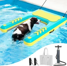 Inflatable Dog Water Ramp, 60"x 40" Extra Large Boat Ramp Floating Dock for P...
