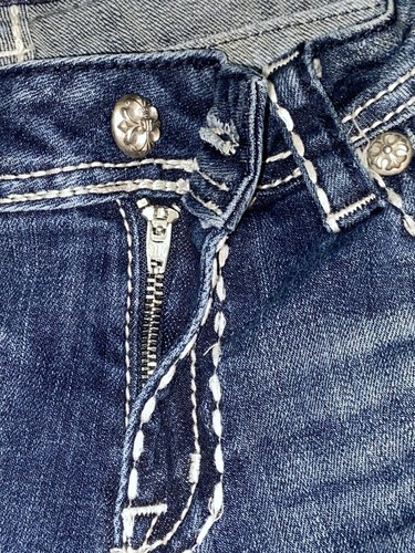 MISS ME Boot Cut Blue Jeans Style JP5045 SIZE 31x35 Rhinestones Mid Rise Y2K - Picture 4 of 12