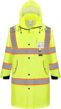 Reflective Rain Coat, Waterproof Hi Vis Safety Rain Jacket, Heavy Duty ANSI Clas