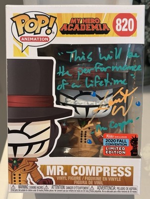 Funko Pop 820 My Hero Academia Mr. Compress Kent Williams Autograph Mint JSA COA