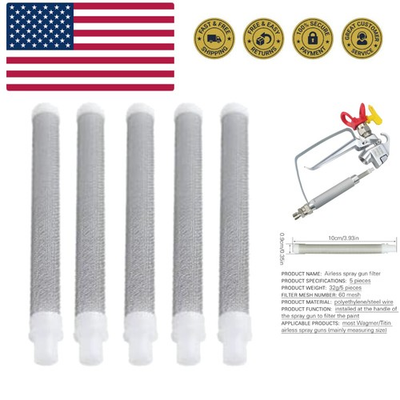 #ad 5 Pack Airless Spray Gun Filter 60 Mesh Replacement High Pressure Spraying Ac... $18.99