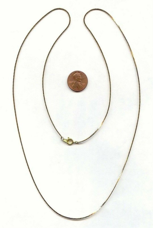 6 VINTAGE SOLID BRASS 1mm. COBRA FINE THIN CHAIN 30” NECKLACES X219