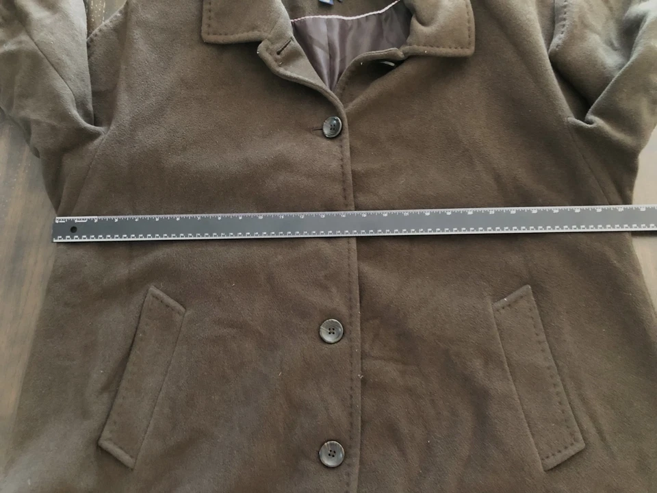 Land's End Chaquetón Mujer Talla 22W Marrón Pecho Único 68% Lana Foto 3 de 4