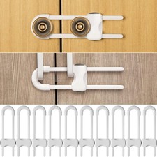 Jetec 10 Pieces Cabinet Locks for Babies, U-Shaped Proofing Drawers Safety Child