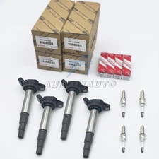 NEW 4PCS Denso 90919-02258 Ignition Coils Spark Plugs For Toyota Corolla Prius
