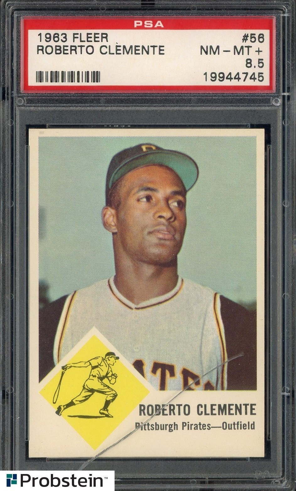 1963 Fleer #56 Bob Roberto Clemente Pittsburgh Pirates HOF PSA 8.5 NM-MT+