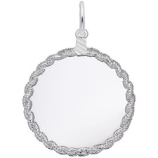 Extra Large Twisted Rope Charm - Metal - Sterling Silver