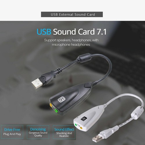 USB 7.1 externes Kabel mit Schallschallqualitätskarte (schwarz) - Afbeelding 6 van 12