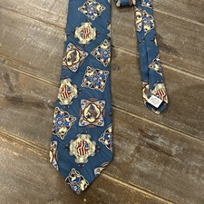 Gant Patriotic Tie With American Flags And Eagles 100% Silk Made In The USA