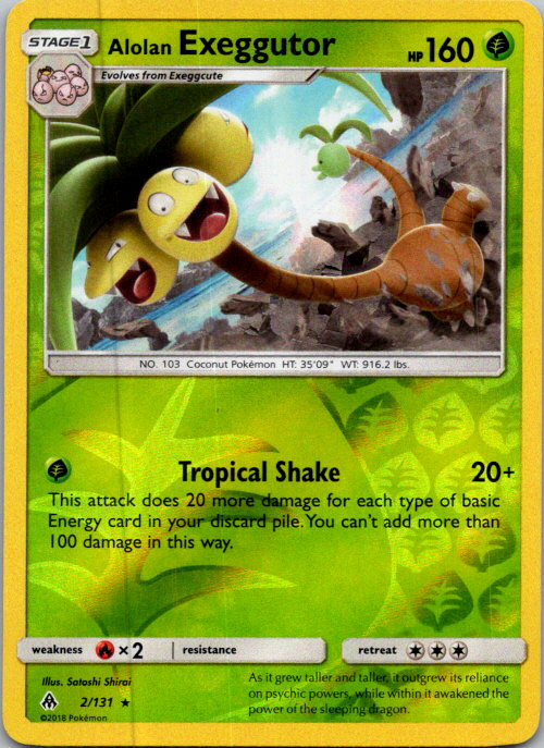 Alolan Exeggutor 2/131 Forbidden Light Pokemon Card Reverse Holo Rare -lp