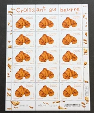 France 2025 Block Sheet With Date Corner 15 Stamps Croissant New MNH