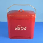 Vintage Red Coca Cola Metal  Cooler 12”L x 8"W x 13"H
