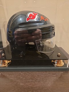 Jack Hughes signed Mini Helmet With Fanatics COA