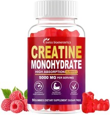 Creatine Monohydrate Gummies Infused with 5g 90 Count Pack of 1 , Red