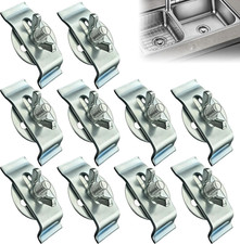 10 Pcs 304 Stainless Steel Undermount Sink Brackets, Rustproof Sink Clips