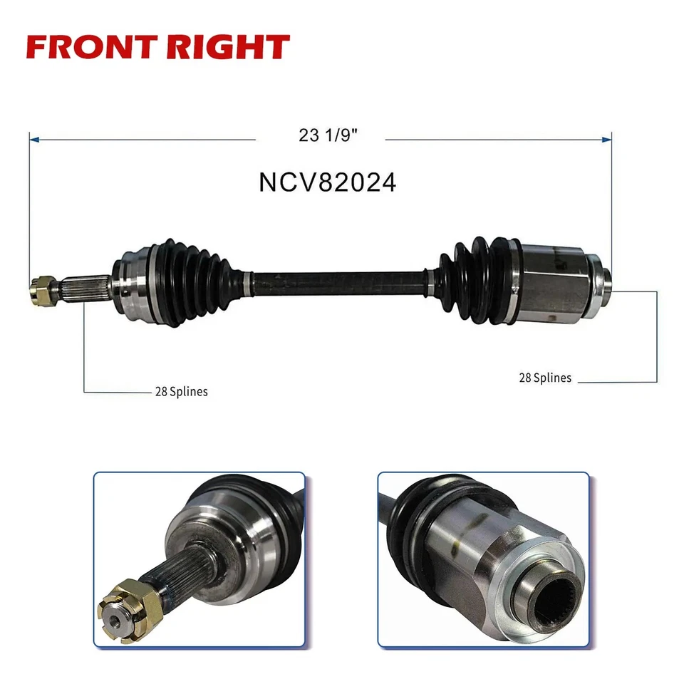 Front Pair CV Axle Shaft for 2014-2017 Jeep Patriot, Jeep Compass 2.4L Auto FWD - Image 3 of 4