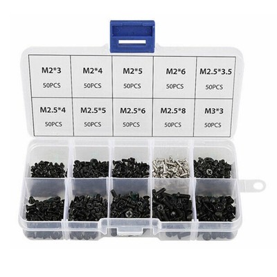 500pcs Universal Laptop Computer Tablet M2 M2.5 M3 Screws Assortment Repair Kit