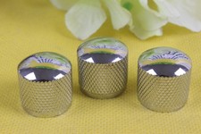 3pcs Metal Control Knobs for Guitar Silver Volume Tone Knobs Durable