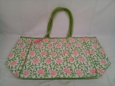 Two's Company Floral Block Print Cotton Tote Bag Large
