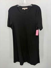 Pre-Owned Loft Black Size Medium P Knee Length Short Sleeve Dress