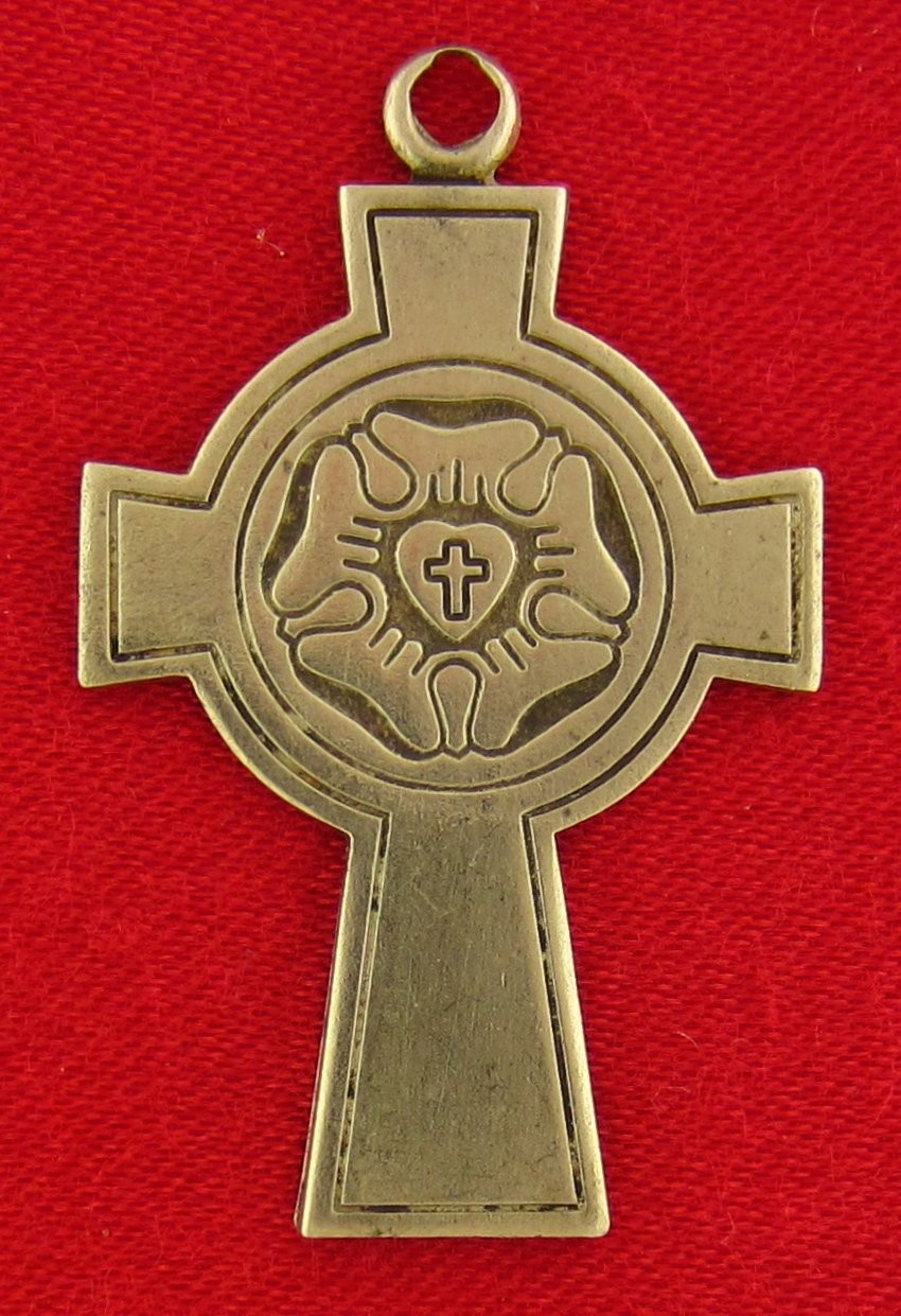 Vintage LUTHERAN Cross Pendant LUTHER ROSE Seal Religious Cross Pendant