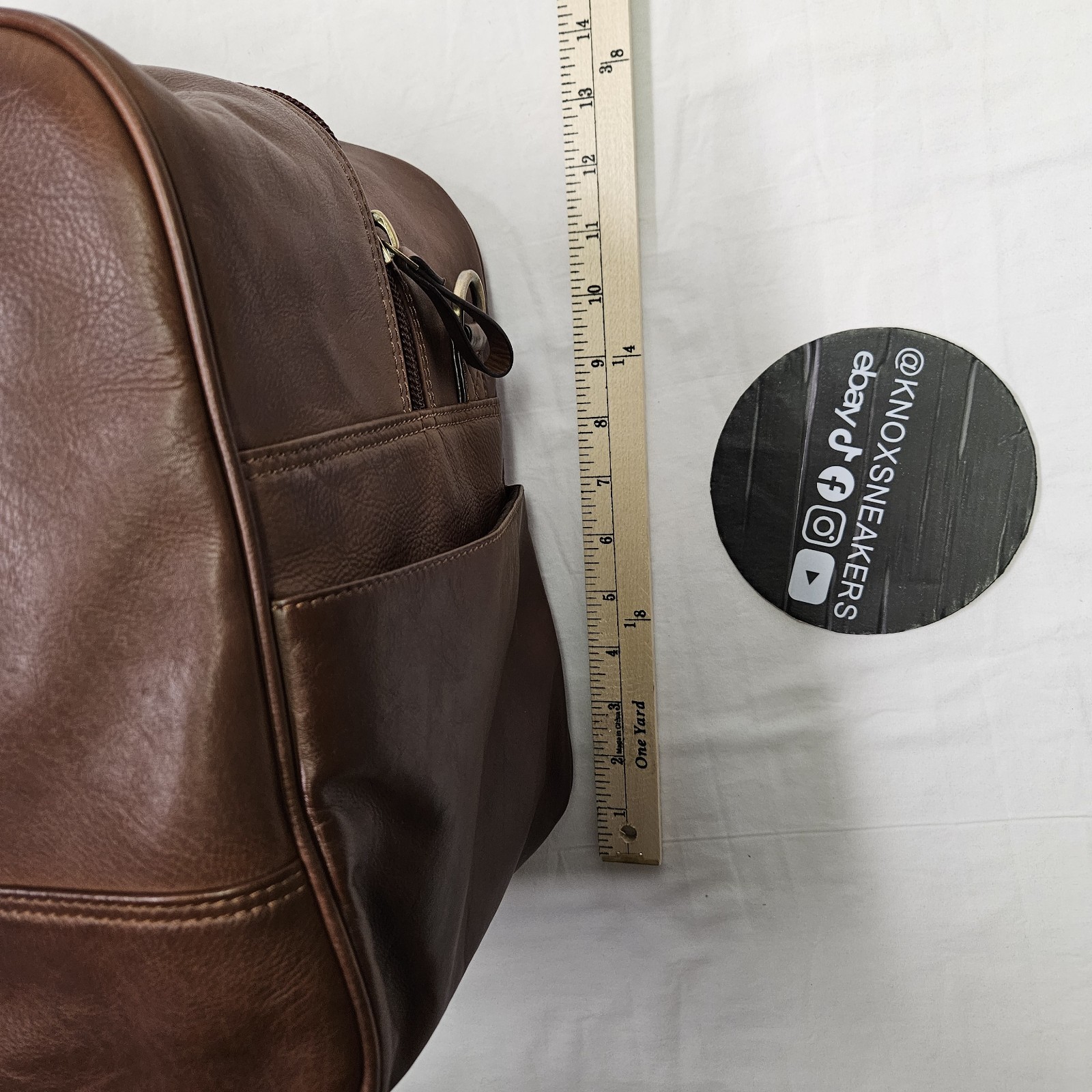 Ralph Lauren Chaps Genuine Brown Saddle Leather Weekend Travel/Gym Duffle -NWT thumbnail 13