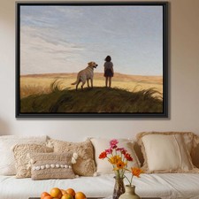 Labrador Framed Canvas Print - Beautiful Landscape Dog Wall Art Decor
