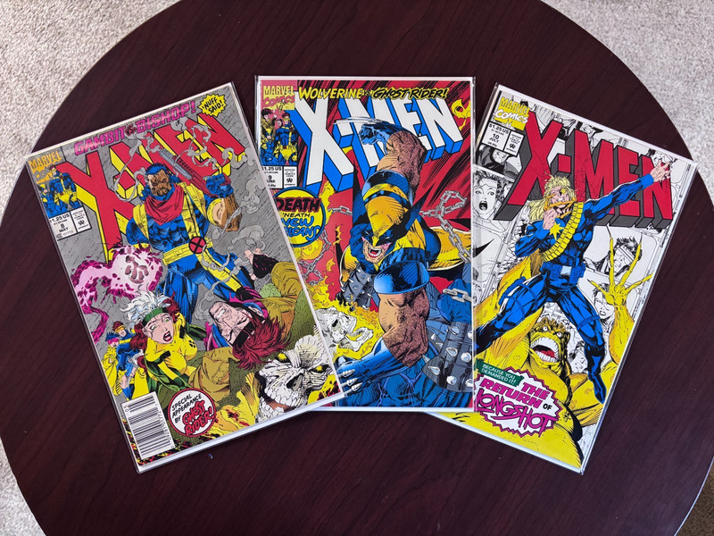 (Lot of 3 Comics) X-Men #8 #9 #10 (Marvel 1992) Jim Lee Ghost Rider Wolverine