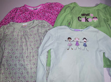 Lot of 4 Girls Size 5 6 Long Sleeve Knit Tops Flowers Cake Gymboree
