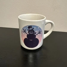 Vintage Denny's Restaurant Mug Magic Color Snowman Heat Activated 8oz Cup