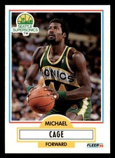 1990 Fleer Michael Cage #176 Seattle SuperSonics