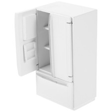 Miniature Mini Fridge Wooden Refrigerator for Doll House Miniature Decoration