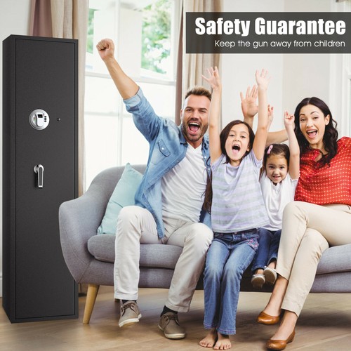 Biometric Fingerprint Rifle Safe Quick Access 5-Gun Cabinet w/ Lockbox - Picture 3 of 10