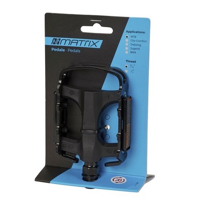 MATRIX MTB Pedal PE66 Gewinde: 9/16 Zoll, Polymerlager, schwarz,