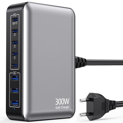 SMALLRIG USB-C da 240 W Caricabatterie, Caricabatterie Pieghevole Rapido GaN PD3.1 a 4 Porte, Adattatore di Alimentazione per iPad, Batteria V-Mount, Batteria NP-F970, Laptop, Fotocamera - 4752
