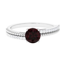 Round 4.50 Ctw Red Garnet 925 Sterling Silver Solitaire Ring Mothers Day Gift
