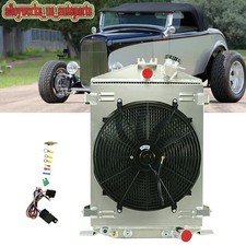 For 1932 32 Ford Hi Boy Street Rod Rat Rod Upgraded 3 Row Radiatorshroud Fan