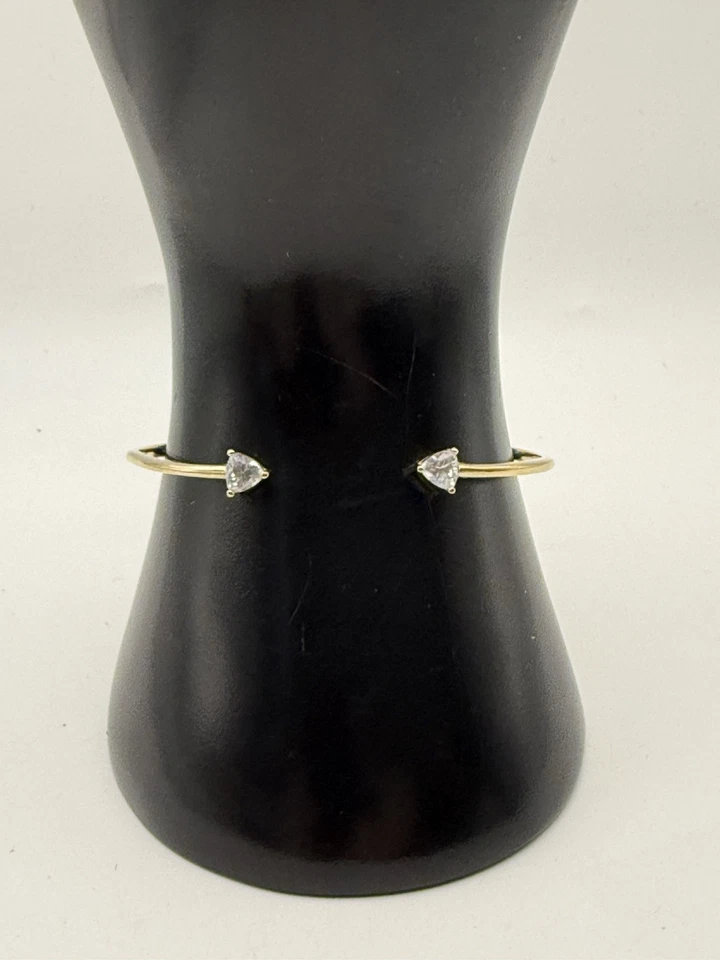 Браслет на петлях Nadri золотистый плавающий фианит кубический цирконий открытая манжета - Изображение 2 из 4