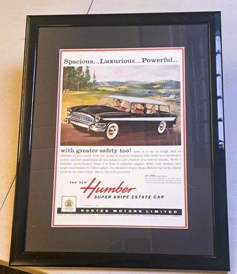 HUMBER SUPER SNIPE NACHLASS SERIE 2 GERAHMTE ANZEIGE