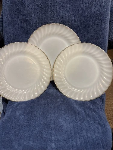 Vintage Lot 3 Anchor Hocking Fire King Dinner Ware #3,8,10 MG Plates 22k Trim