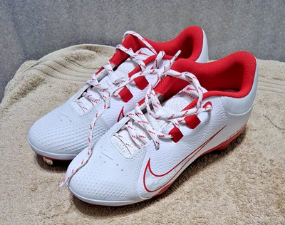 Nike Hyperdiamond 4 Pro 12 White Red Lace-Up Softball Cleats Women's FZ0922 Sz 7