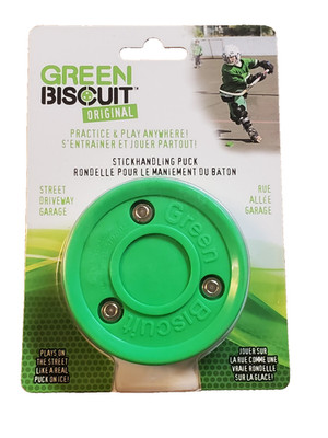 Green Biscuit Orginal Hockey Passing Training Puck - NEW - Free Ship