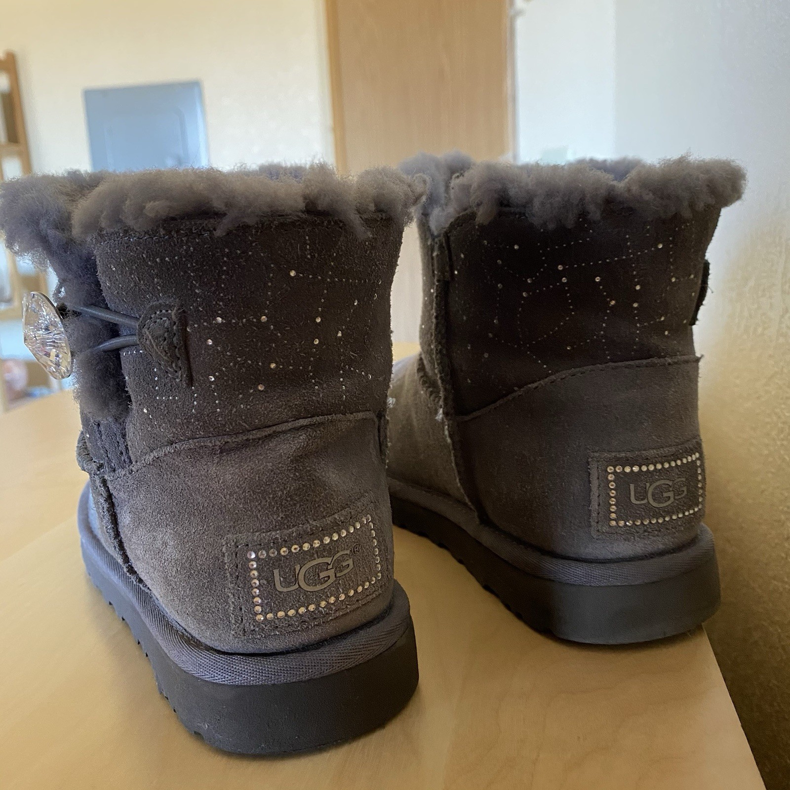UGG GRAY MINI BAILEY BUTTON CONSTELLATION BOOTS, … - image 3